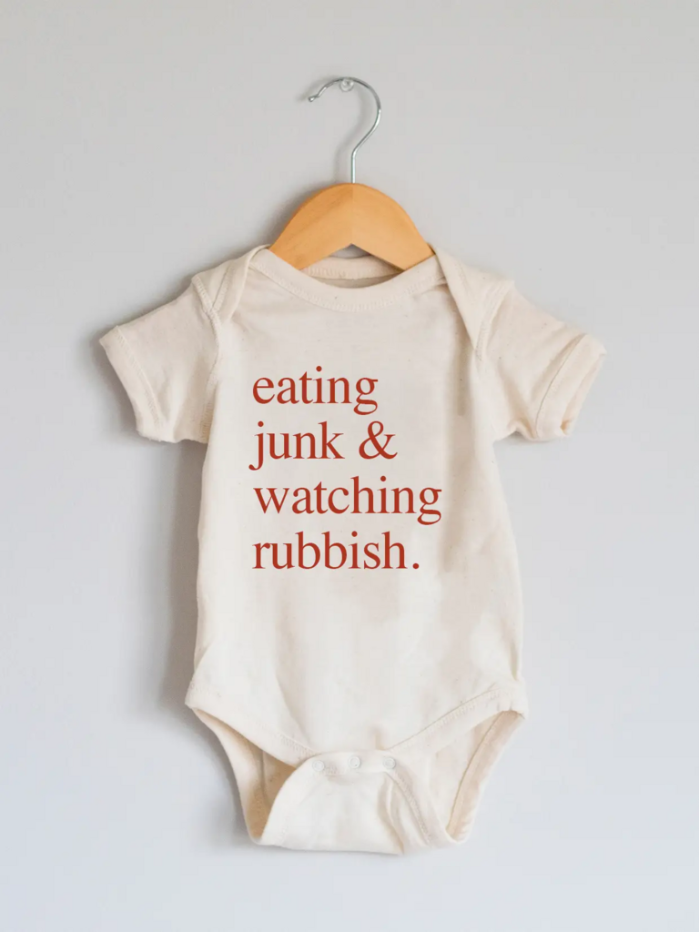 eating junk and watching rubbish onesie