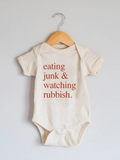 eating junk and watching rubbish onesie