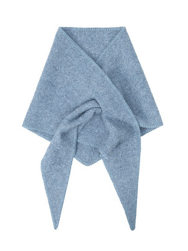grayish blue triangle scarf