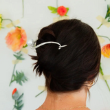 silver and pearl hair pin