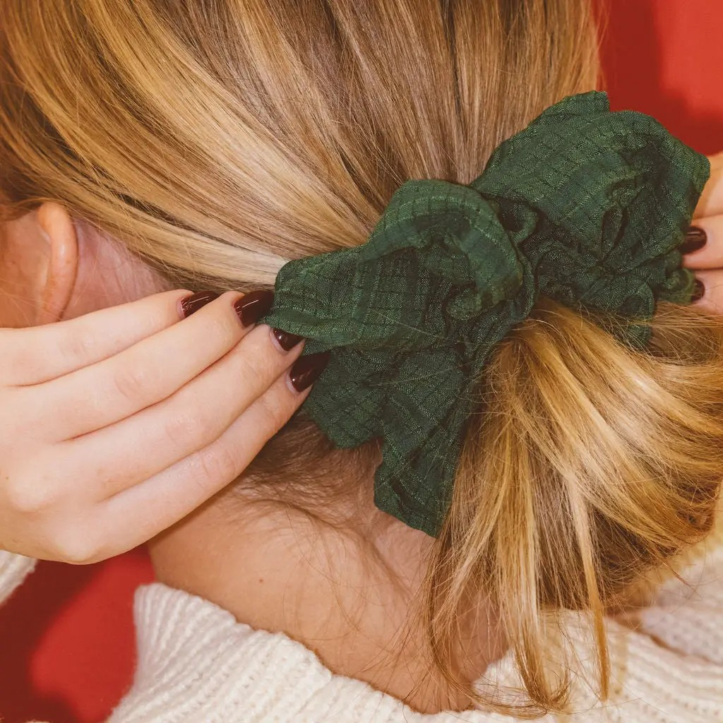 forest green jumbo scrunchie