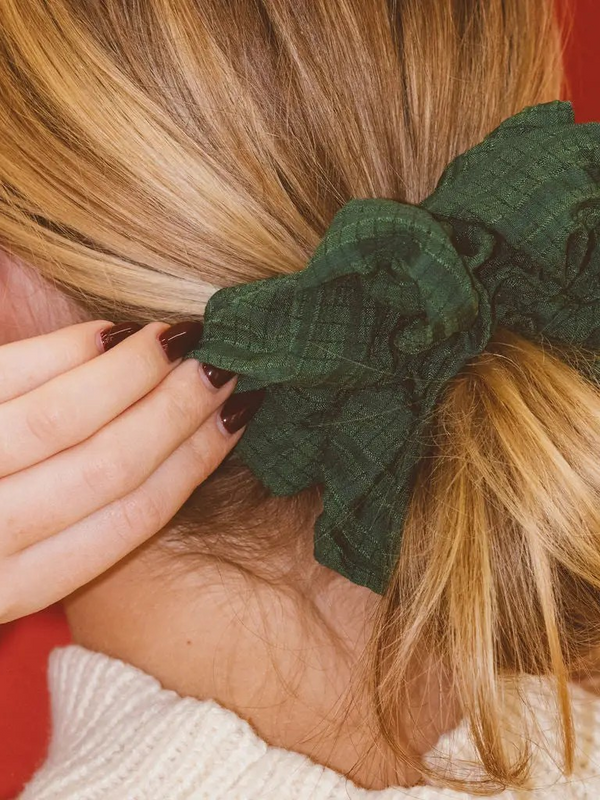forest green jumbo scrunchie