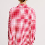 Oversized Ruby Gingham Button Down