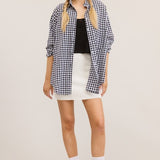 Black Gingham Oversized Button-Down