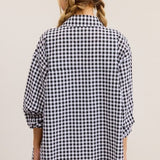 Black Gingham Oversized Button-Down