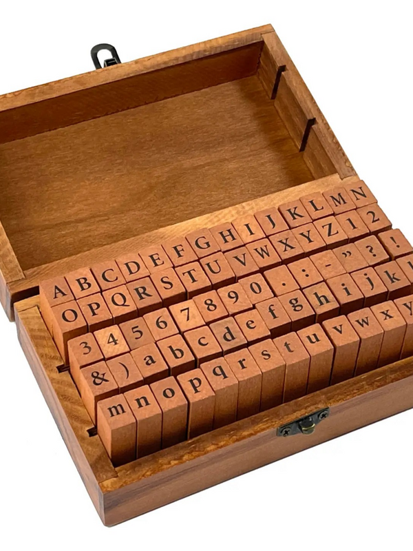 retro alphabet rubber stamps