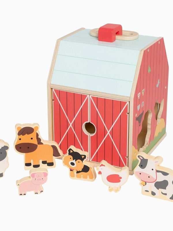 Wooden Barn with Animals