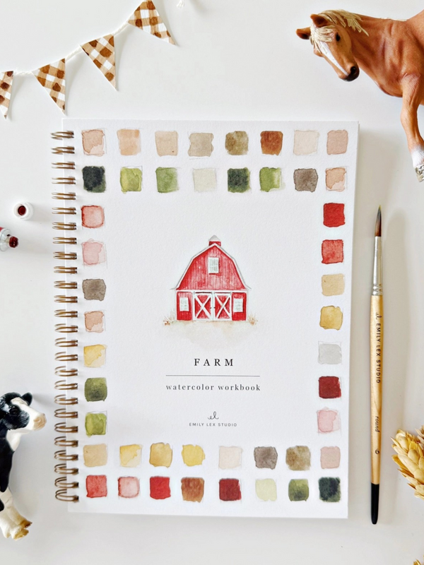 farm watercolor workbook