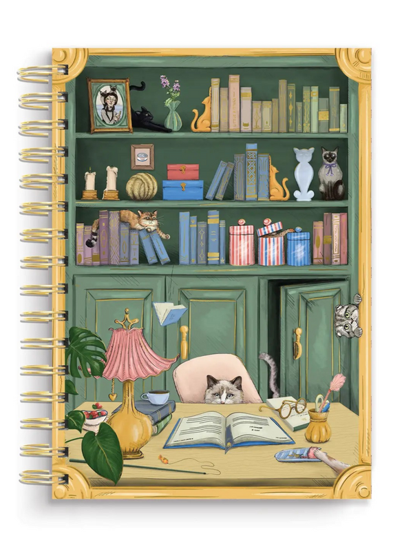 Cat Library Spiral Notebook