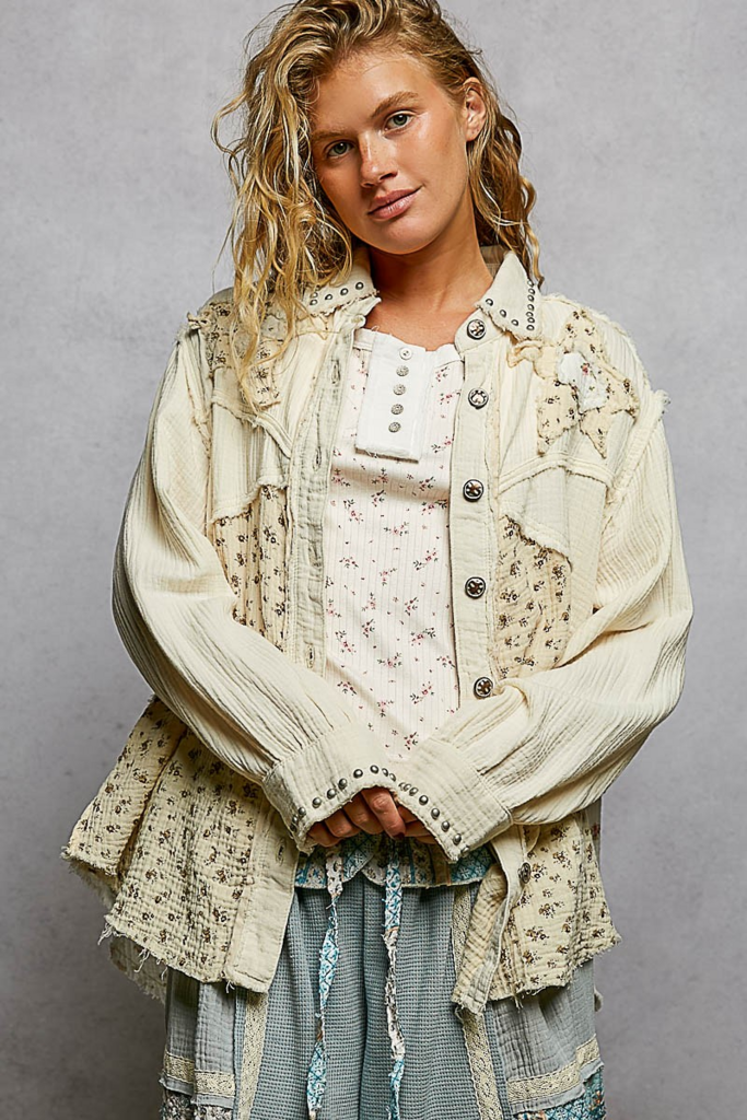 Star Patch & Gauze Button Down