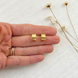 mini gold textured half hoops