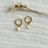 mother of pearl charm hoops