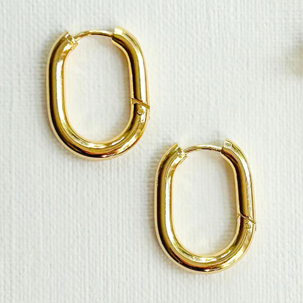 thick everyday gold oval hoops