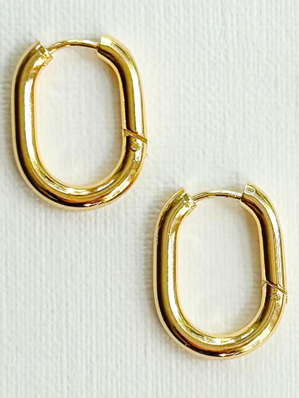 thick everyday gold oval hoops