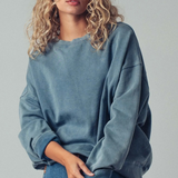 French Navy Pigment Washed Relaxed Fit Sweatshirt