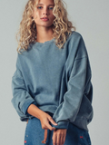 French Navy Pigment Washed Relaxed Fit Sweatshirt