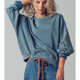 French Navy Pigment Washed Relaxed Fit Sweatshirt