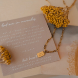 believe in miracles mini tag necklace