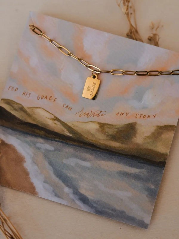 by grace mini tag necklace