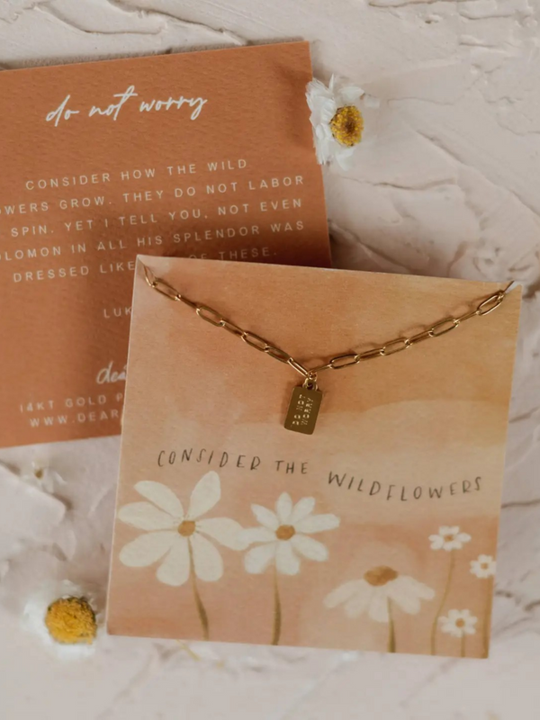 do not worry mini tag necklace