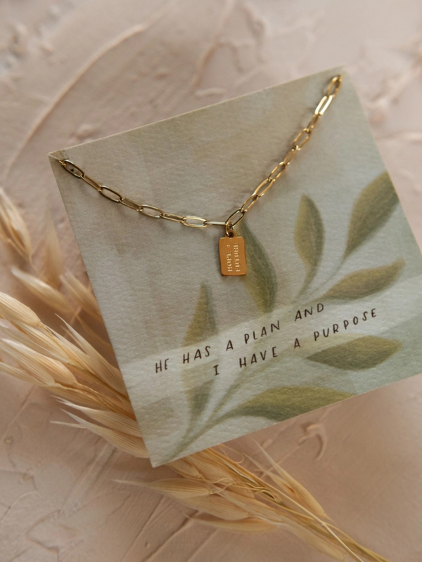 hope + future mini tag necklace