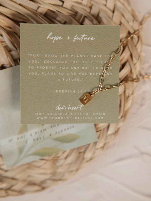hope + future mini tag necklace