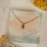 rest in him mini tag necklace