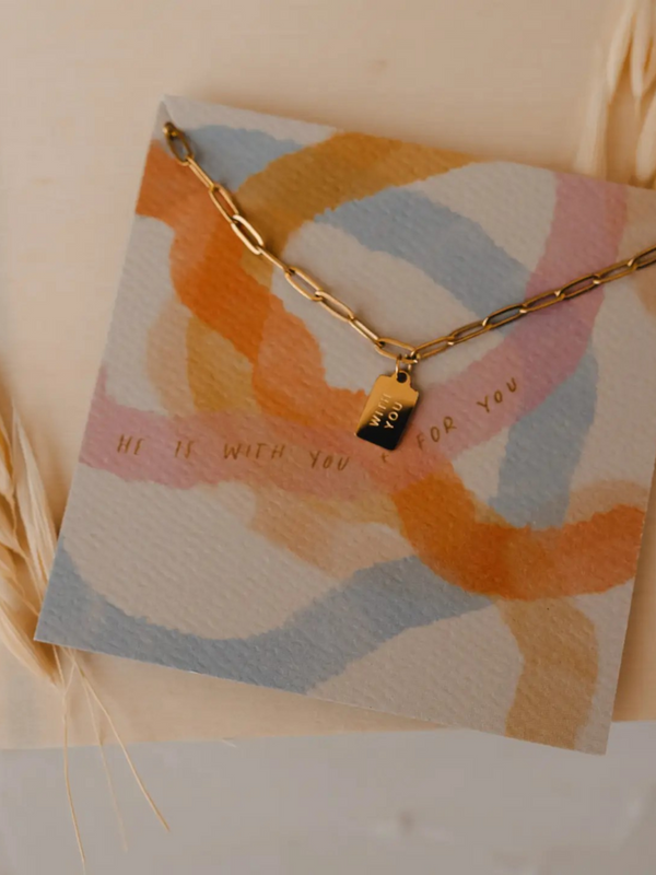 with you mini tag necklace