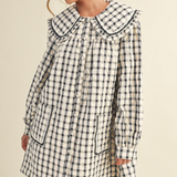 Black and Cream Doll Collar Mini Dress