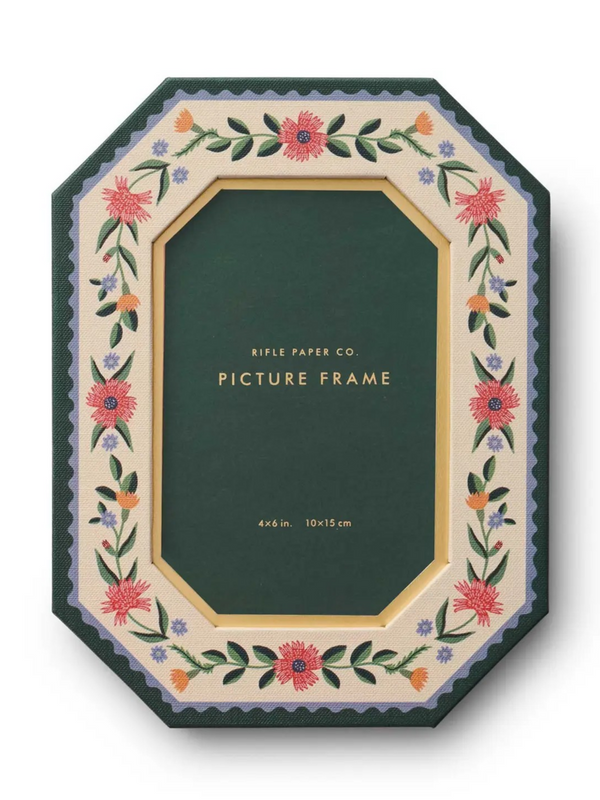 4x6 floral and vine octagon photo frame