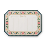 floral boarder weekly desk pad