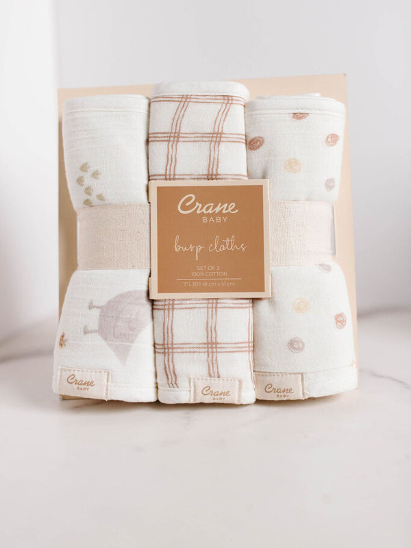 3 piece farmhouse goose burp cloth set