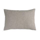 24"L x 16"H Hand-Embroidered Linen Blend Printed Lumbar Pillow