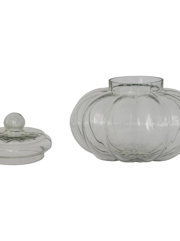 6 Cup Ribbed Glass Jar with Lid