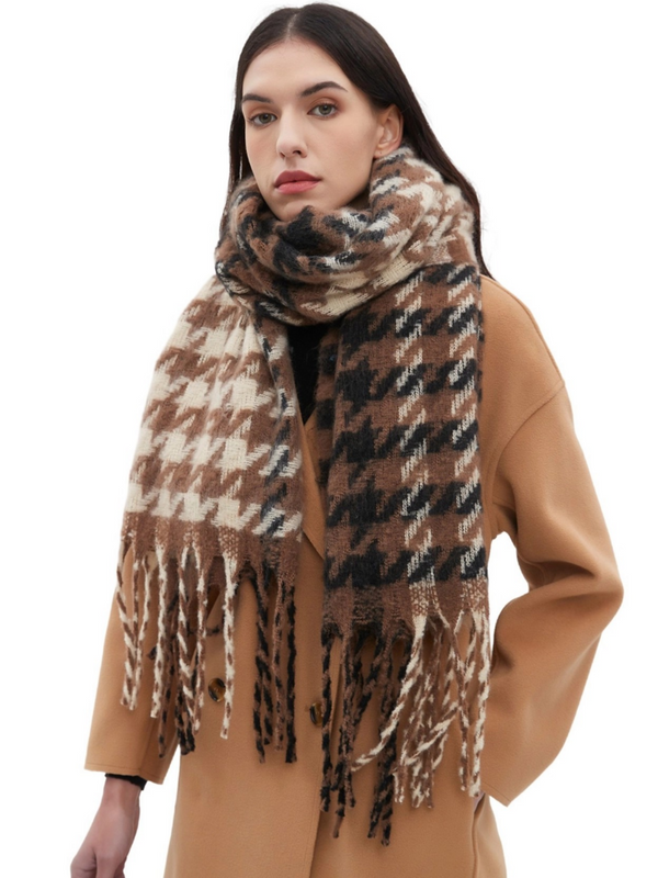 Two-Tone HOundstooth Scarf