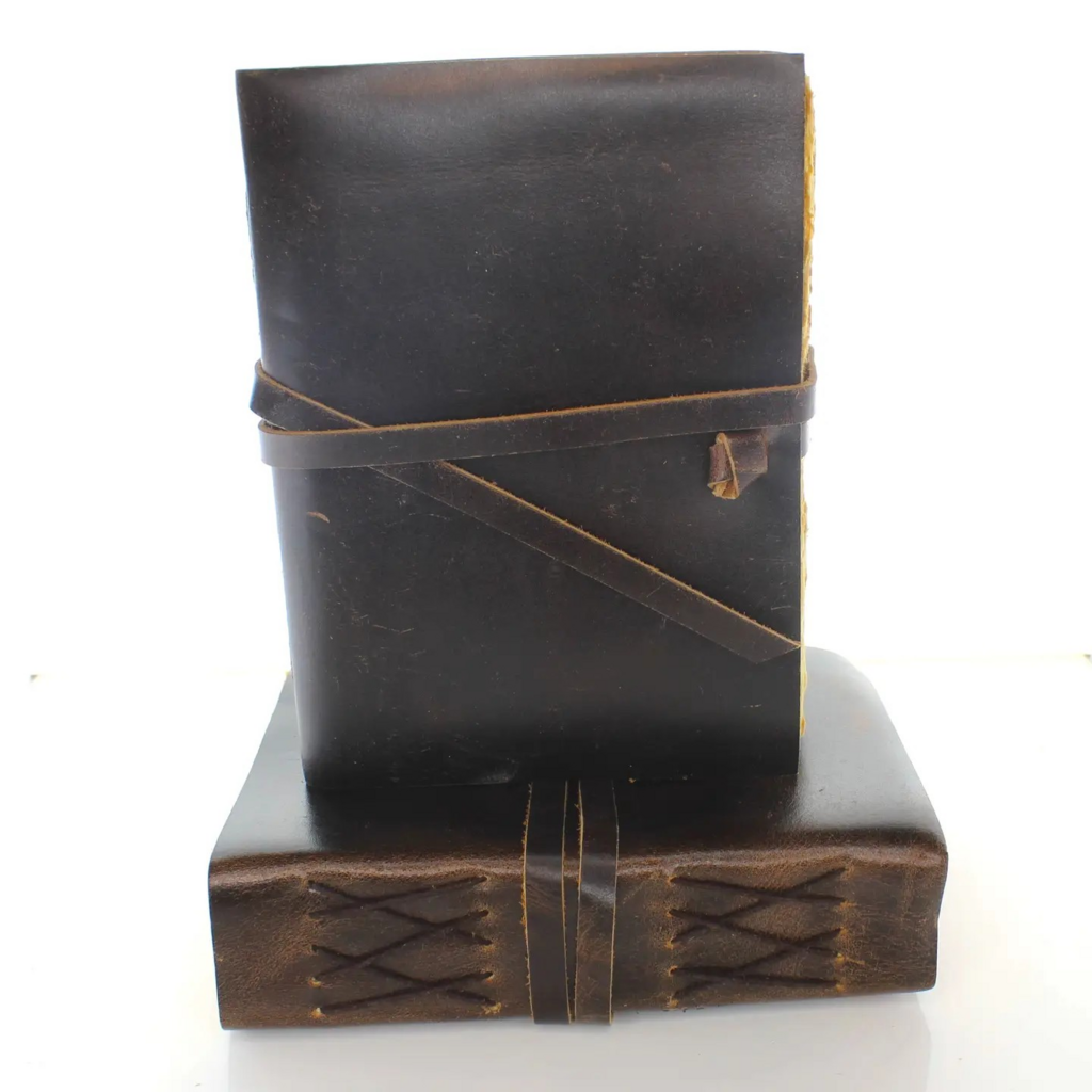 5"x7" Vintage Leather Journal with Strap
