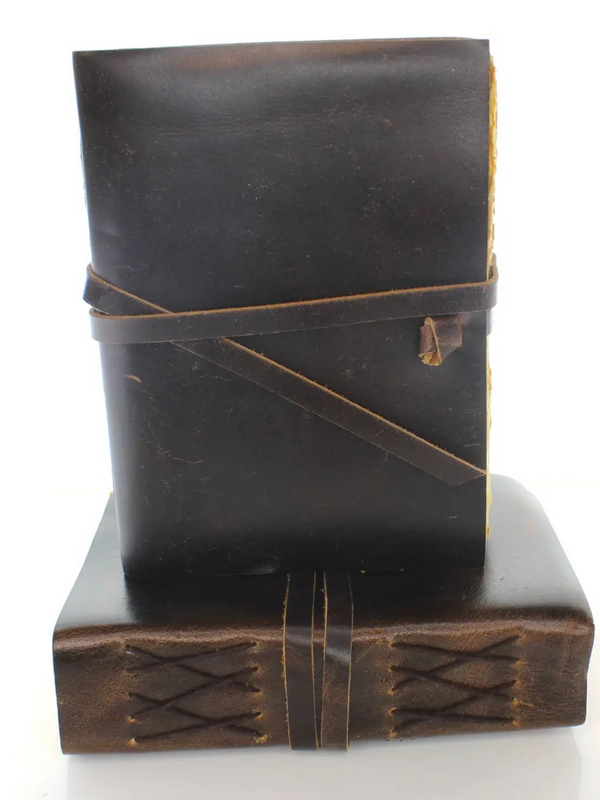 5"x7" Vintage Leather Journal with Strap
