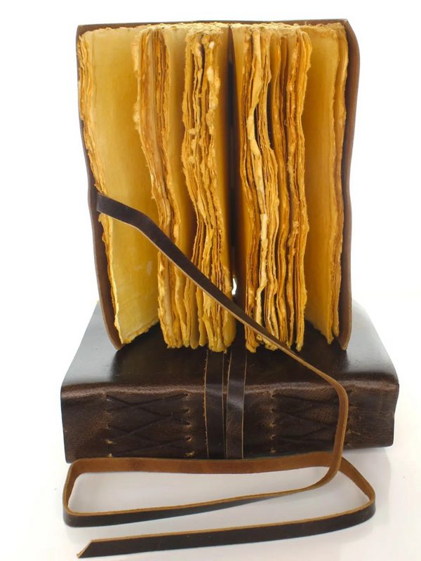 5"x7" Vintage Leather Journal with Strap