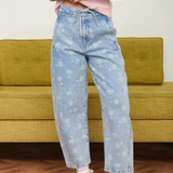 light denim dandelion washed drawstring jeans