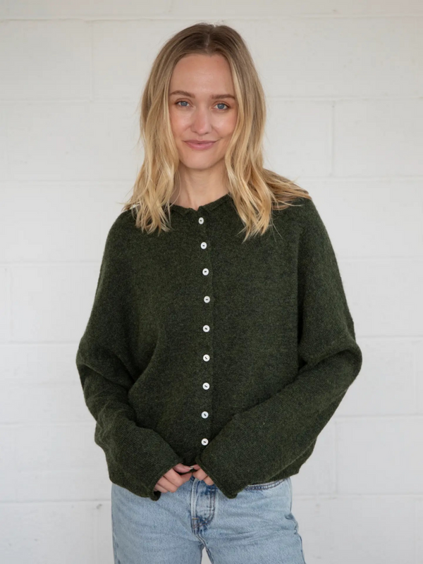 hunter green cardigan