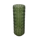 14" Green Glass Vase