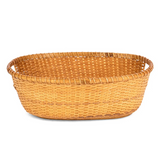 oblong rattan stained basket