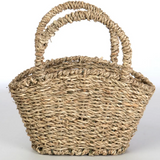 oval seagrass mini basket with handles