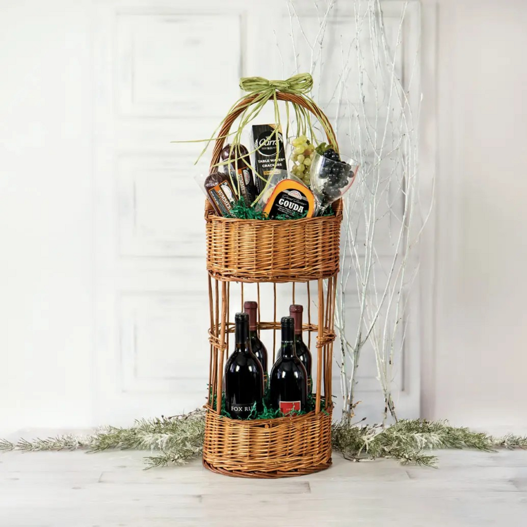 Round Willow Bar Caddy