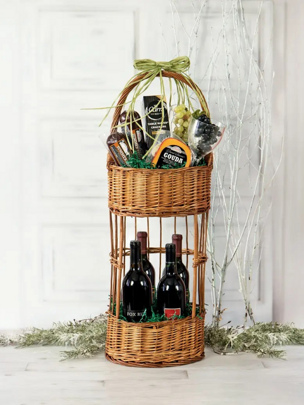 Round Willow Bar Caddy