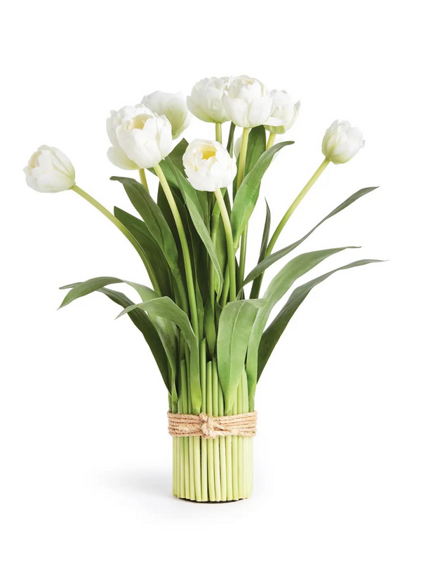 peony tulip in white (18")