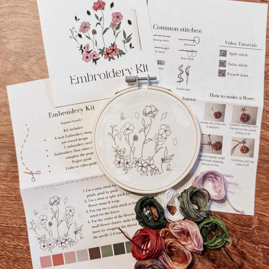 wildflower embroidery kit