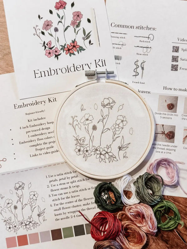 wildflower embroidery kit