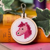 the pink pony club mini cross stitch kit
