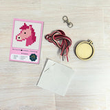 the pink pony club mini cross stitch kit